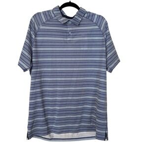 Rhone Mens XL Ocean Blue Delta Pique Stripe Polo Short Sleeve NWT
